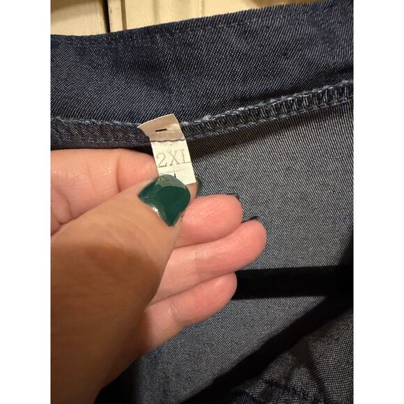 Unbranded Lightweight Blue Jean Babydoll Dress Ruffle Sleeve Plus Size 2X - Picture 4 of 8